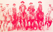 Russell Young (b.1959-) Magnificent Seven, 2007 Screen Print on canvas 52 x 88 inches Edition of 5 For sale at Manolis Projects Miami, FL